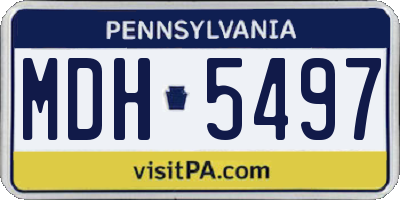 PA license plate MDH5497