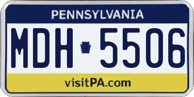 PA license plate MDH5506