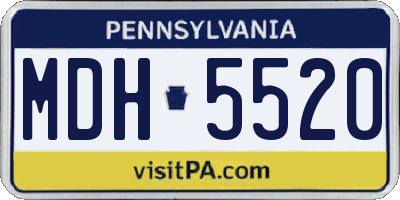 PA license plate MDH5520
