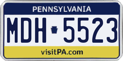 PA license plate MDH5523