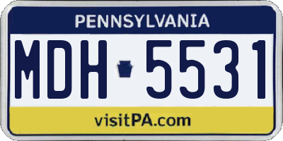PA license plate MDH5531
