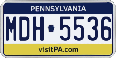 PA license plate MDH5536