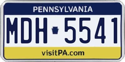 PA license plate MDH5541