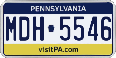 PA license plate MDH5546
