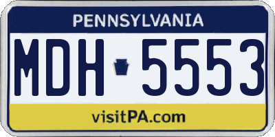 PA license plate MDH5553