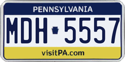 PA license plate MDH5557