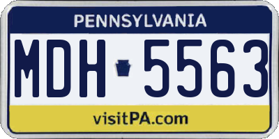 PA license plate MDH5563