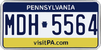 PA license plate MDH5564