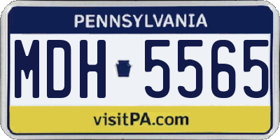 PA license plate MDH5565