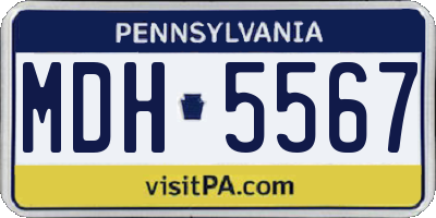 PA license plate MDH5567