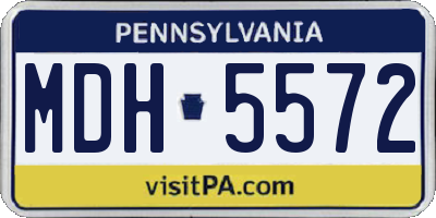 PA license plate MDH5572