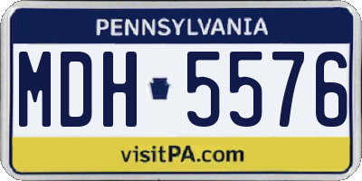 PA license plate MDH5576