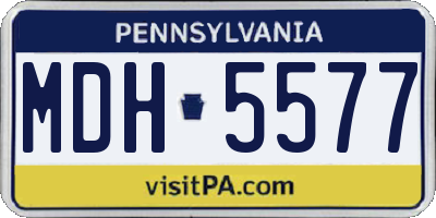 PA license plate MDH5577
