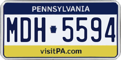 PA license plate MDH5594