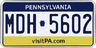 PA license plate MDH5602