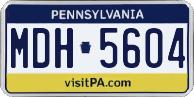 PA license plate MDH5604