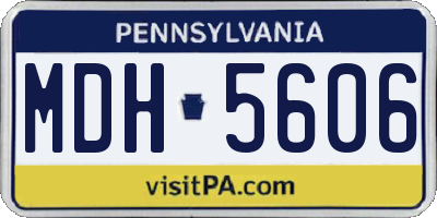 PA license plate MDH5606