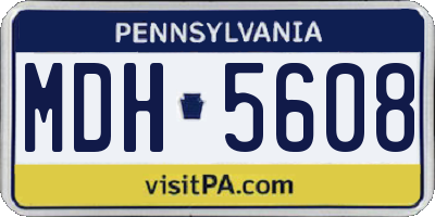 PA license plate MDH5608
