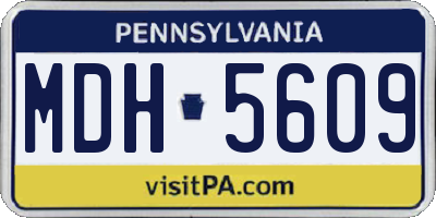 PA license plate MDH5609