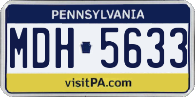 PA license plate MDH5633