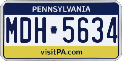 PA license plate MDH5634
