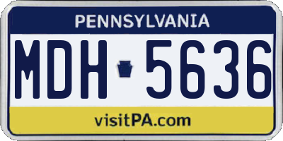 PA license plate MDH5636