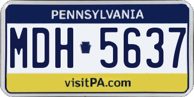 PA license plate MDH5637