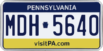 PA license plate MDH5640