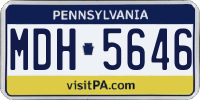 PA license plate MDH5646