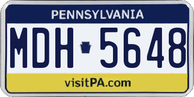 PA license plate MDH5648