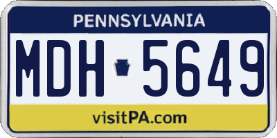 PA license plate MDH5649
