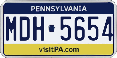 PA license plate MDH5654