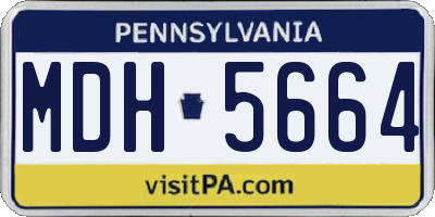 PA license plate MDH5664