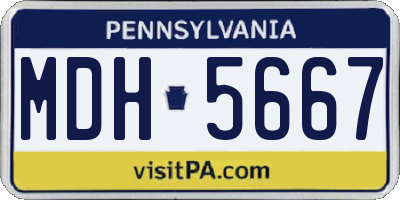 PA license plate MDH5667
