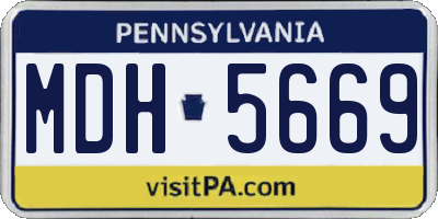 PA license plate MDH5669