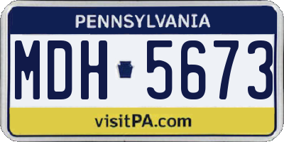 PA license plate MDH5673