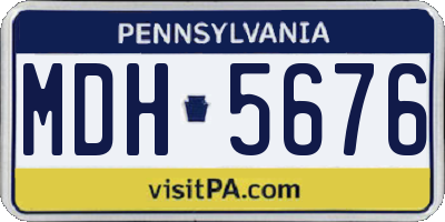 PA license plate MDH5676