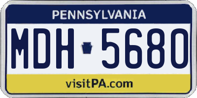 PA license plate MDH5680
