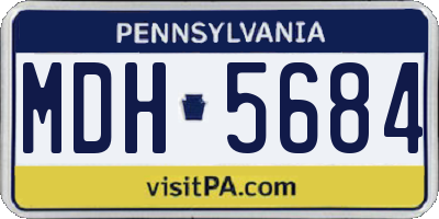 PA license plate MDH5684