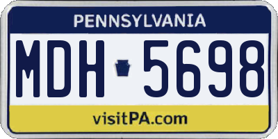 PA license plate MDH5698