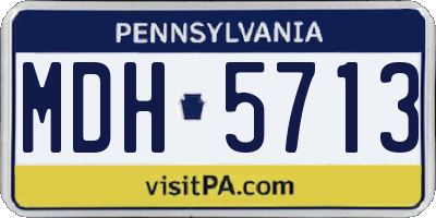 PA license plate MDH5713