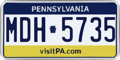 PA license plate MDH5735