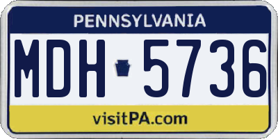 PA license plate MDH5736