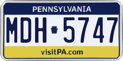 PA license plate MDH5747