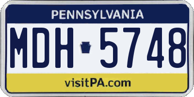 PA license plate MDH5748