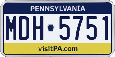 PA license plate MDH5751