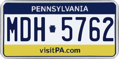 PA license plate MDH5762