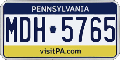PA license plate MDH5765