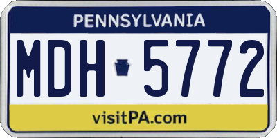 PA license plate MDH5772