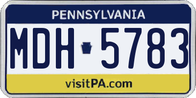 PA license plate MDH5783